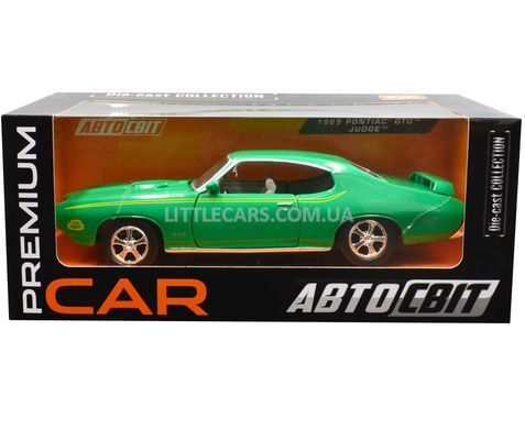 Металева модель машини Pontiac GTO 1969 Judge 1:24 Автосвіт AP-1901 зелений AP-1901G фото