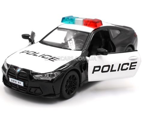 Поліцейська металева машинка BMW M4 G82 Автопром 68701j 1:33 чорна 68701j фото