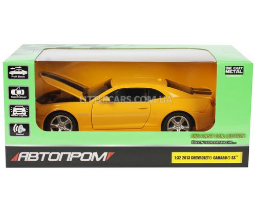 Іграшкова металева машинка Автопром Chevrolet Camaro SS 2013 1:32 жовтий 68335Y фото