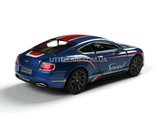 Іграшкова металева машинка Kinsmart Bentley Continental GT Speed 2012 синій з наклейкою KT5369WFB фото