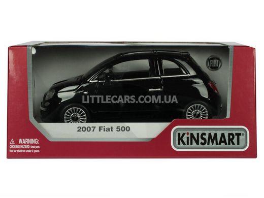 Іграшкова металева машинка Kinsmart Fiat 500 2007 чорний KT5345WBL фото