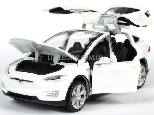 Іграшкова металева машинка Tesla Model X 90D Автопром 6603 1:32 біла 6603W фото