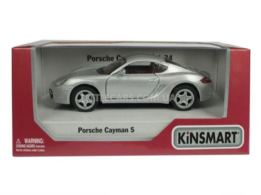 Іграшкова металева машинка Kinsmart Porsche Cayman S сірий KT5307WLG фото