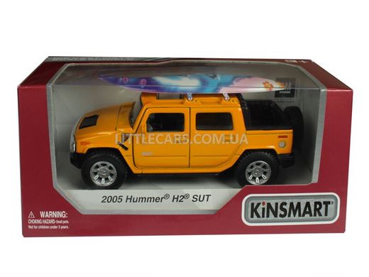 Моделька машины Kinsmart Hummer H2 SUT 2005 желтый с доской для серфинга KT5097WSBY фото