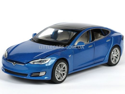 Іграшкова металева машинка Tesla Model S 2016 100D Автопром 6614 1:32 синя 6614B фото