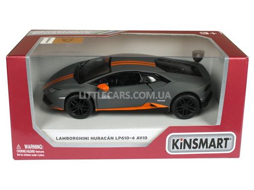 Іграшкова металева машинка Kinsmart Lamborghini Huracan LP610-4 AVIO темно-сірий KT5401WDG фото
