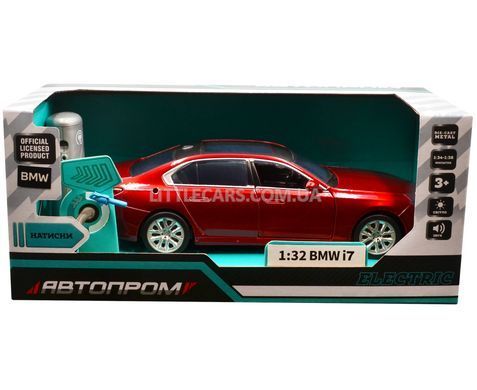 Іграшкова машинка BMW 7 Series (G70) 1:32 з зарядною станцією Автопром 68730 червона 68730R фото