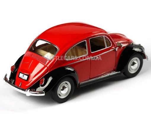 Іграшкова металева машинка Kinsmart Volkswagen Classical Beetle 1967 1:24 червоно-чорний KT7002WER фото