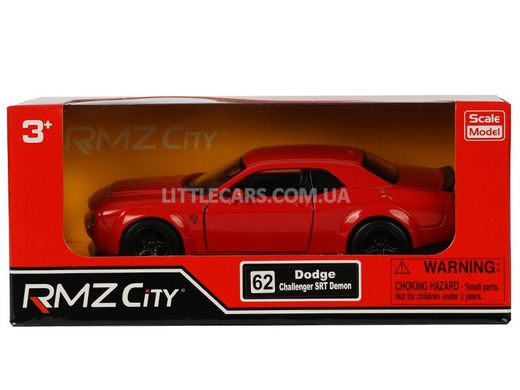 Моделька машины RMZ City Dodge Challenger SRT Demon 1:40 красный 554040R фото