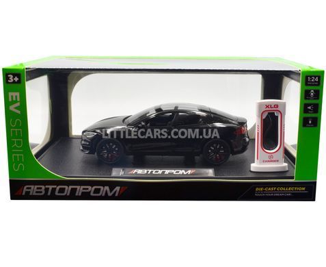 Іграшкова машинка Tesla Model S Plaid 1:28 Автопром AP7713 чорна AP7713BL фото