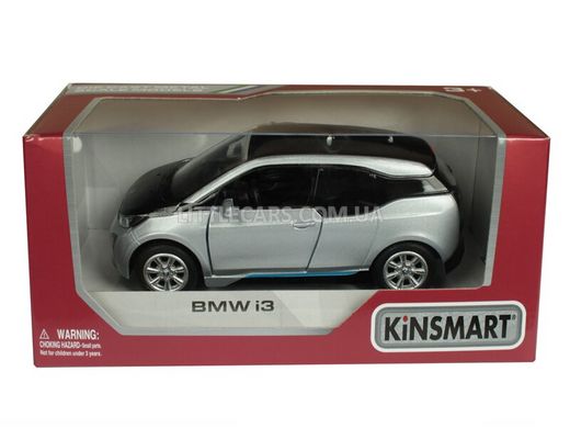 Іграшкова металева машинка Kinsmart BMW i3 сірий KT5380WG фото