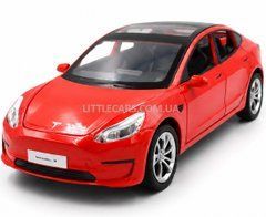 Іграшкова металева машинка Tesla Model 3 Автопром 1:23 AP7728 червона AP7728R фото