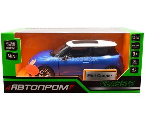 Іграшкова машинка Mini Cooper S (F56) 1:28 Автопром 68740(B) синій 68740(B) фото
