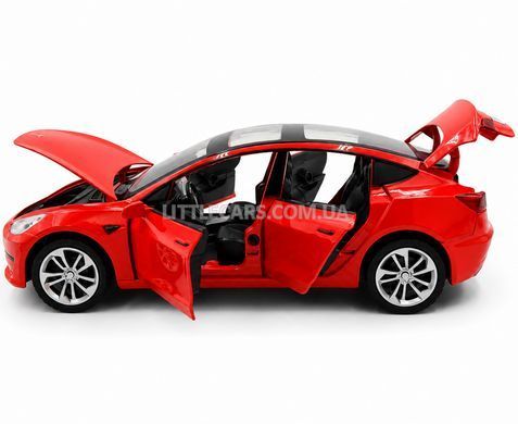Іграшкова металева машинка Tesla Model 3 Автопром 1:23 AP7728 червона AP7728R фото
