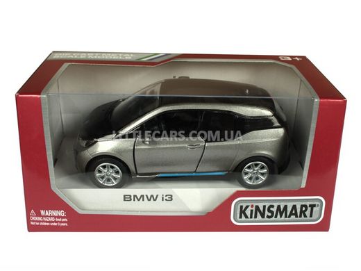Іграшкова металева машинка Kinsmart BMW i3 темно-сірий KT5380WDG фото