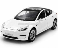 Іграшкова металева машинка Tesla Model 3 Автопром 1:23 AP7728 біла AP7728W фото