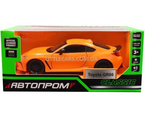 Іграшкова машинка Toyota GR86 1:28 Автопром 68742 помаранчева 68742O фото