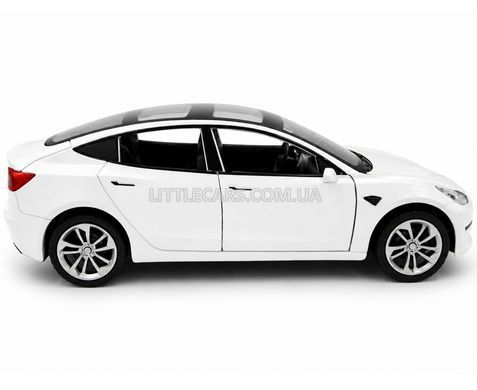 Іграшкова металева машинка Tesla Model 3 Автопром 1:23 AP7728 біла AP7728W фото