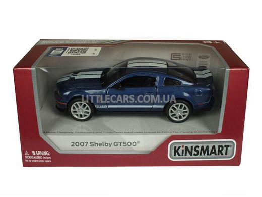 Іграшкова металева машинка Kinsmart Ford Mustang Shelby GT500 2007 синій KT5310WB фото