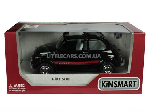 Іграшкова металева машинка Kinsmart Fiat 500 чорний KT5004WBL фото