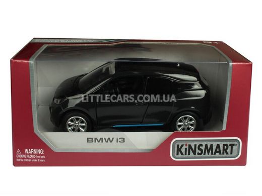 Іграшкова металева машинка Kinsmart BMW i3 черно-сірий KT5380WBL фото