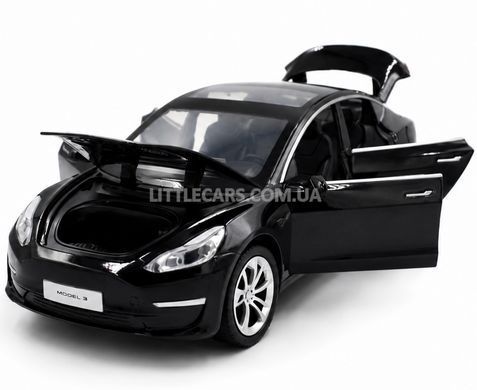 Іграшкова металева машинка Tesla Model 3 Автопром 1:23 AP7728 чорна AP7728BL фото