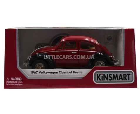 Іграшкова металева машинка Kinsmart KT5057W Volkswagen Beetle Classical 1967 чорно-червоний KT5057WER фото