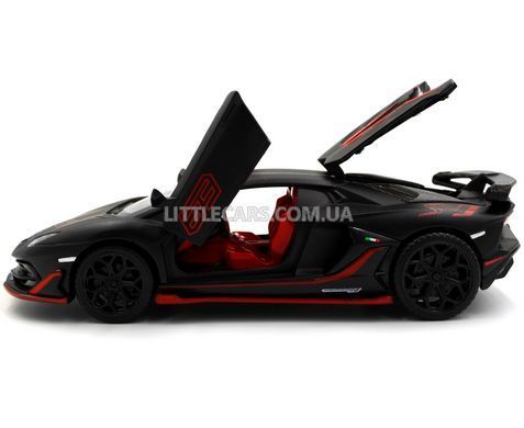Металева модель машини Lamborghini Aventador SVJ Автопром 68472 1:32 чорна матова 68472MBL фото