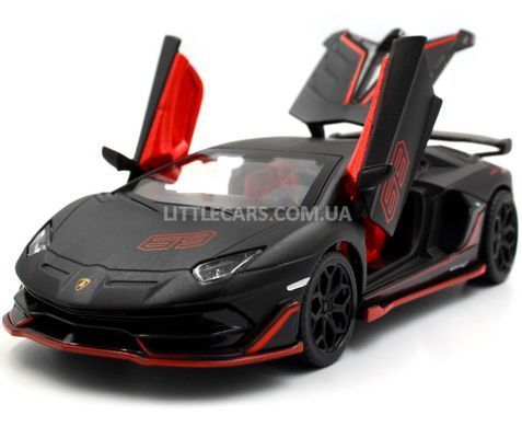 Металева модель машини Lamborghini Aventador SVJ Автопром 68472 1:32 чорна матова 68472MBL фото