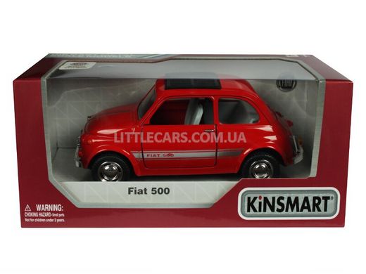 Іграшкова металева машинка Kinsmart Fiat 500 червоний KT5004WR фото