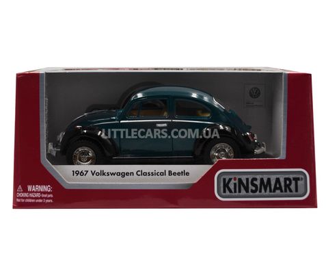 Іграшкова металева машинка Kinsmart KT5057W Volkswagen Beetle Classical 1967 чорно-зелений KT5057WEGN фото