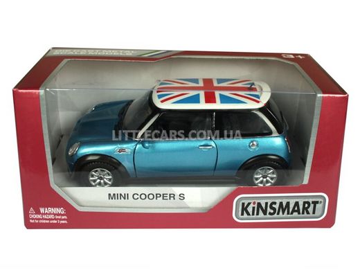 Металлическая модель машины Kinsmart Mini Cooper S синий с наклейкой KT5059WFB фото