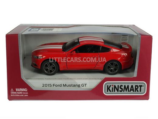 Металлическая модель машины Kinsmart Ford Mustang GT 2015 красный с наклейкой KT5386WFR фото