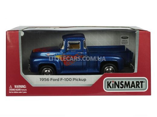 Іграшкова металева машинка Kinsmart Ford F-100 Pick-UP 1956 синій з наклейкою KT5385WFB фото