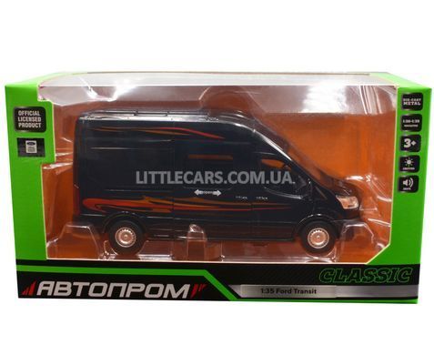 Іграшкова машинка Ford Transit 1:35 Автопром 68453 чорний 68453BL фото