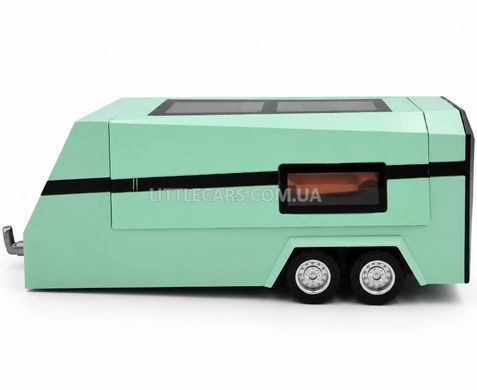 Іграшкова машинка Tesla Cybertruck з квадроциклом та туристичним причепом 1:36 Автопром AP74227 зелена AP74227G фото