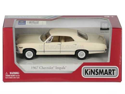 Іграшкова металева машинка Kinsmart Chevrolet Impala 1967 біла KT5418WW фото