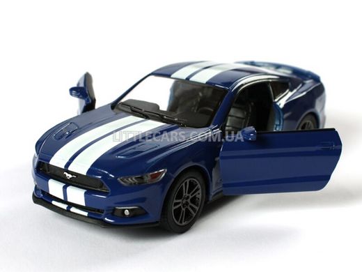 Іграшкова металева машинка Kinsmart Ford Mustang GT 2015 синій з наклейкою KT5386WFB фото