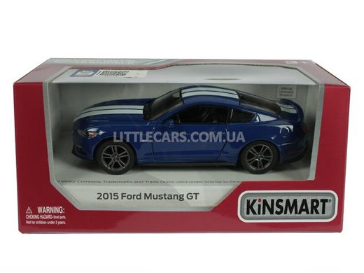 Металлическая модель машины Kinsmart Ford Mustang GT 2015 синий с наклейкой KT5386WFB фото