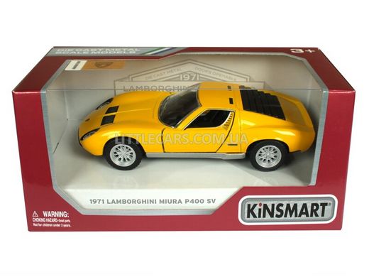 Іграшкова металева машинка Kinsmart Lamborghini Miura P400 SV 1971 жовта KT5390WY фото