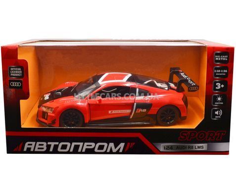 Іграшкова машинка Audi R8 LMS GT3 1:24 Автопром 68262A червона 68262AR фото