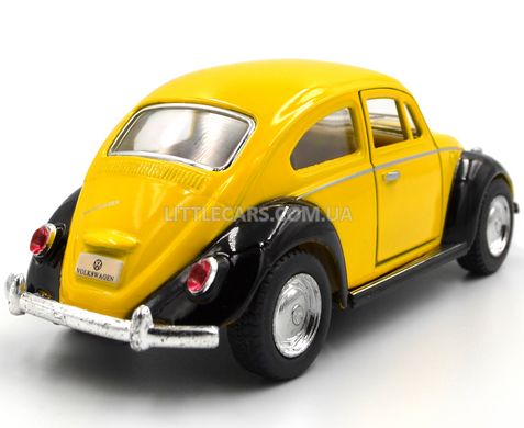 Іграшкова металева машинка Kinsmart KT5057W Volkswagen Beetle Classical 1967 чорно-жовтий KT5057WEY фото