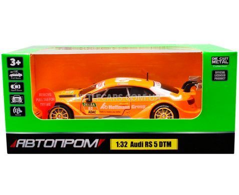Моделька машини Audi RS 5 DTM Автопром 68448 1:32 помаранчева 68448O фото