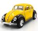 Іграшкова металева машинка Kinsmart KT5057W Volkswagen Beetle Classical 1967 чорно-жовтий KT5057WEY фото 1