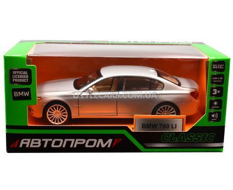 Іграшкова металева машинка BMW 7 Series F02 (760Li) 1:34 Автопром 68340 сіра 68340LG фото