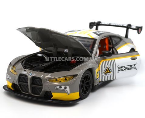 Іграшкова металева машинка BMW M4 GT3 1:24 Автопром 68282A(G) сіро-біла 68282A(G) фото