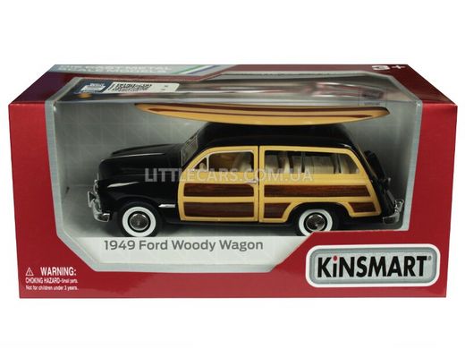 Іграшкова металева машинка Kinsmart Ford Woody wagon 1949 чорний з дошкою KT5402WS1BL фото