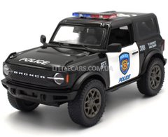 Поліцейська металева машинка Ford Bronco 2022 1:34 Kinsmart KT5438W чорний KT5438WP фото