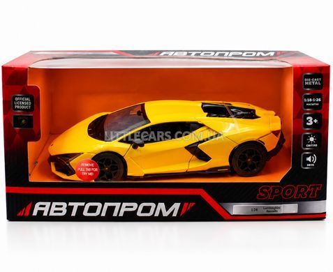 Іграшкова машинка Lamborghini Revuelto 1:24 Автопром 68200A(Y) жовта 68200A(Y) фото