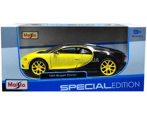 Колекційна металева машинка Maisto Bugatti Chiron 1:24 жовтий 31514BY фото